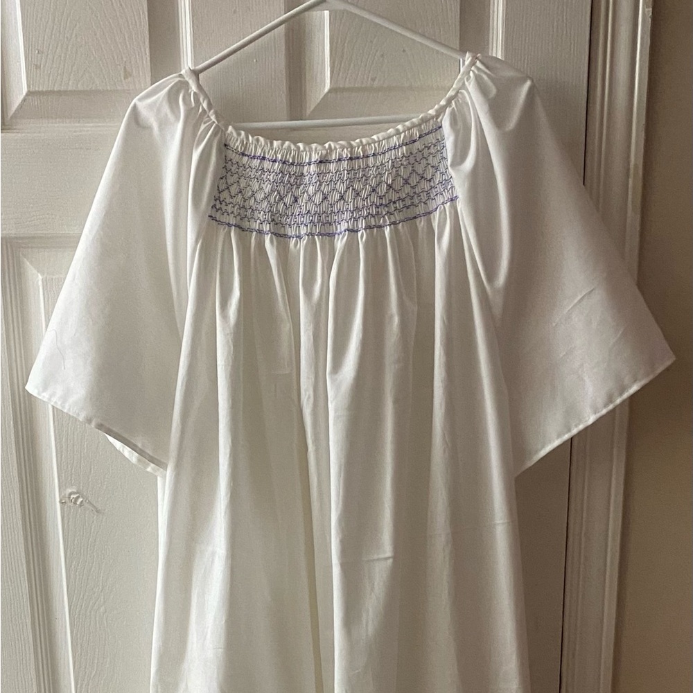 Smocked Cotton Nightgown